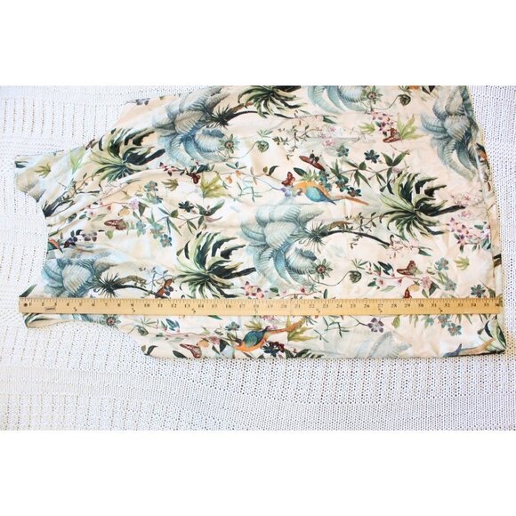 H&M summer floral Peplum tropical dress bird print macaws & butterflies Size 12 - Picture 4 of 14
